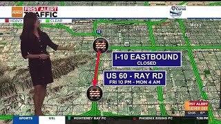 Parts of I10 Loop 101 Loop 202 closed for construction [upl. by Zondra896]