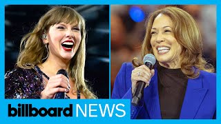 Taylor Swift Endorses Kamala Harris For President  Billboard News [upl. by Irbmac]