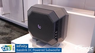 Infinity Basslink DC Powered Subwoofer  CES 2016 [upl. by Adeirf]