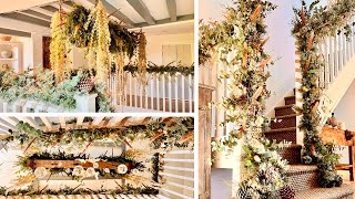 Magical Christmas Staircase Decor ✨ Thrifted amp Natural Holiday Ideas  Ep 2 [upl. by Nurat]