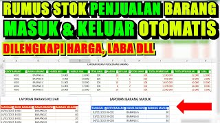 Cara Membuat Rumus Penjualan Stok Barang Masuk dan Keluar Otomatis di Excel [upl. by Ettenel45]