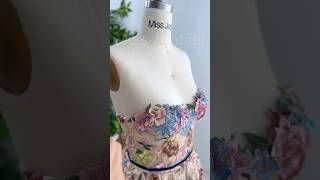 Making a corset colorful floral embroidery midi dress dress fashion prom sewing creative [upl. by Aremahs]