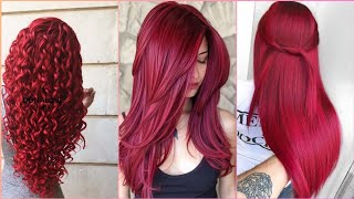 Gorgeous 🥰 Cherry 🍒 Red hair color ideas  Cereza 🍒 Color de cabello rojo [upl. by Ynaffet]