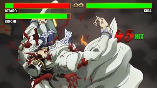 Jotaro VS Kira With Healthbars  JoJos Bizarre Adventure [upl. by Henebry]