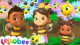 The Fuzzy Buzzy Bee Song 🐝  Lellobee City Farm  Moonbug Kids  Farm Animals [upl. by Yerd]