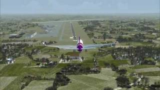 FSX Thai Airways Airbus A340 landing Vienna [upl. by Meekyh]