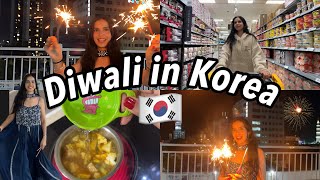 🇰🇷My first Diwali in Korea 💓 shopping cooking at home 👩🏻‍🍳🛍️ [upl. by Marchak780]