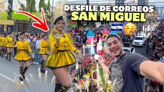 Así se vivió el DESFILE de CORREOS en SAN MIGUEL 🥳🇸🇻 ¡Una locura 🎉 [upl. by Acirehs]