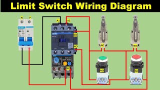 Limit switch connection DOL starter  travel switch  safety switch  limit switch wiring [upl. by Tan]