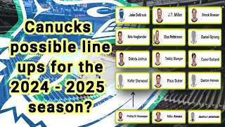 Canucks possible line up combinations for the 20242025 season [upl. by Ikaz628]