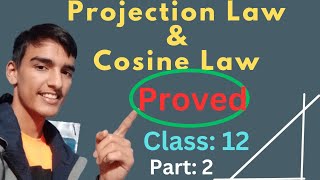 Class 12 Trigonometry Part 2 Cosine Law And Projection Law Proved With Best Ideas😊 [upl. by Jannery]