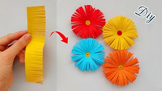 How To Make Easy Paper Flowers 🌸 DIY Paper Flower Craft Ideas Tutorial [upl. by Irvin]