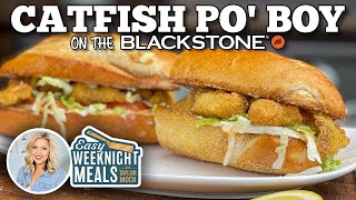 Easy Weeknight Meal Catfish Po boy  Blackstone Griddles [upl. by Sivatnod]