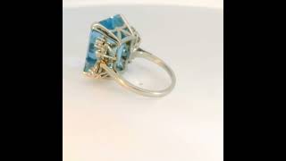 Platinum Aquamarine and Diamond Ring [upl. by Nye]