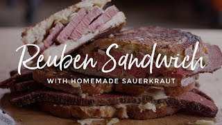 Toasted Pastrami Reuben Sandwich with Homemade Sauerkraut [upl. by Sari]