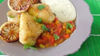 Fusi di pollo ai peperoni con crema di patate [upl. by Graehl]