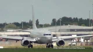 VIP Republica de Guinea Ecuatorial Boeing 737 3CEGE Landing Hamburg Airport Rwy 23  22072012 [upl. by Blau]