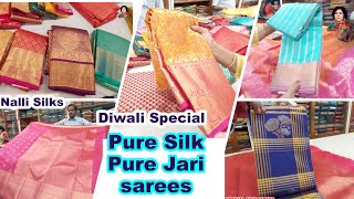 Pure silk Pure Jari sarees  Diwali New arrival  Nalli Chinnasamy Chetty  Nayaki TV diwali [upl. by Paza]