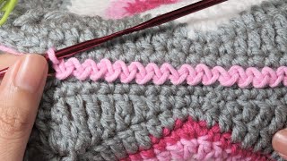 Joining Squares Idea in Crochet  Zigzag Slip Stitch Method  Embroidery Inspired [upl. by Eniliuqcaj]