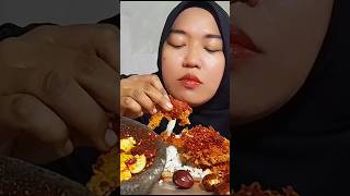 Ayam sambal geprek mukbang ayamgeprek youtubeshorts [upl. by Aivartal]