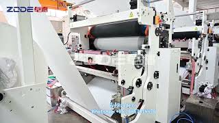 Automatic transfer folding machine V fold interfold glue laminated hand towel line [upl. by Woermer]