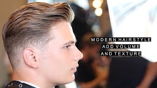 Short Modern Hairstyle  Add Volume and Texture w Vent Brush  Medium Fade Haircut [upl. by Sundstrom]