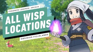 Pokemon Legends Arceus  All Wisp Locations Obsidian Fieldlands [upl. by Garap]