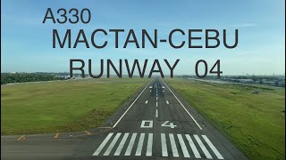 Airbus A330 Mactan Cebu Runway 04  Landing from the Cockpit [upl. by Naesed]