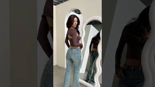 Casual Jeans and a Cute Top 🤎 denimjeans croptop casualoutfits outfitideas model beauty [upl. by Stovall]