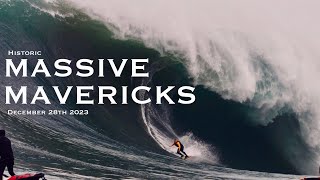 Massive Mavericks  Big Wave Surfing  Biggest swell of the year hits California  122823 [upl. by Nahtahoj549]