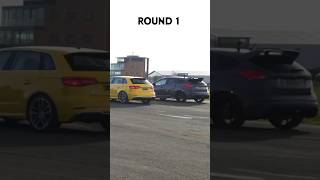 AMG A35 vs BMW M140i vs Golf R vs Audi S3 vs Focus RS dragrace youtubeshorts shorts creditCarwow [upl. by Raybourne]