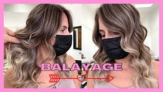 How to Ash Golden Balayage Highlights on Dark Hair  Blonde Balayage Hairstyle Olaplex and Fanola [upl. by My]