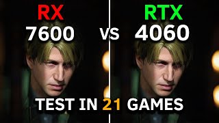 RTX 4060 vs RX 7600  Test in 21 Games at 1080p  RYZEN 5 5600  Late 2024 [upl. by Aihseket]