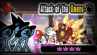 The Battle Cats  Attack of the Omens  Three Omens LvMAX 4 Crown No Gacha [upl. by Germin134]