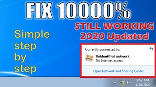 How to fix solve unidentified network problem on windows7810 no internet access limited access [upl. by Aihtebat]