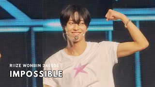 240505 Impossible WONBIN FANCAM  RIIZE FANCON in SEOUL 라이즈 원빈 직캠 [upl. by Gnoht212]