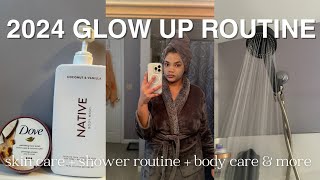 EXTREME GLOW UP 2024  shower routine  skin care  body care  grwm￼ [upl. by Ayekahs]