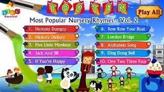 Top Ten Most Popular Nursery Rhymes Jukebox Vol 2 with Lyrics Subtitles and Action [upl. by Aseneg283]