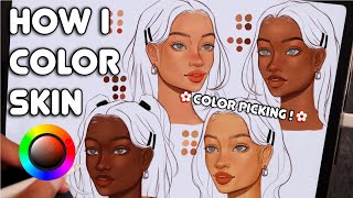 How I Digitally Paint Skin Tones  ✿ How to Color Skin tones ipad Procreate [upl. by Seilenna]