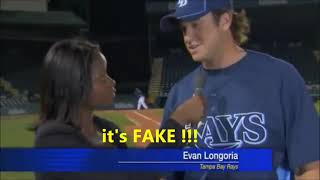 Evan Longoria catches a baseball and saves a reporters life but ITS FAKE Here is why i think so [upl. by Westerfield]