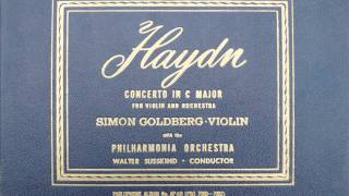 Joseph Haydn Violin Concerto in C Major Simon Goldberg 1947 [upl. by Files]