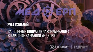 КБФИТ МЕДЕРП Учет изделий Заполнение подраздела «Примечание» в карточке вариации изделия [upl. by Hess]