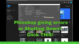 Photoshop Reset Preferences Issues Printing Exporting Shutting Down Photoshop Template Innate [upl. by Farika]