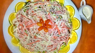 Delicious Crab Salad Recipe with Lemon Mayo Sauce  Easy to decorate your table with  سلطة الكراب [upl. by Mya953]