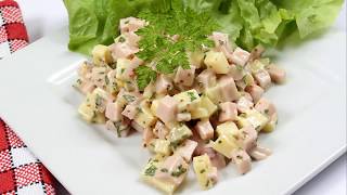 Recette  Salade de cervelas et de gruyère [upl. by Nirtiac841]