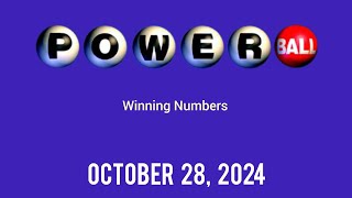 Powerball winning numbers October 28 2024 [upl. by Albertson]