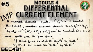 5Differential Current Element 1 Problem Explained Module 4 4th Sem ECE 2022 Scheme VTU BEC401 [upl. by Anoo]