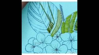 🍄Amazing leaf🌿Hand Stitch Embroidery design handembroidery stitch embroidery embroiderypatterns [upl. by Accissej]