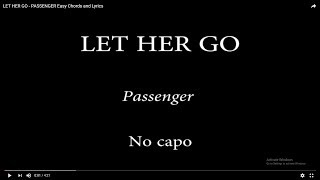 LET HER GO  PASSENGER Easy Chords and Lyrics [upl. by Ileek869]