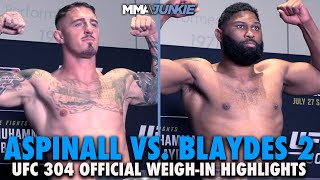 Curtis Blaydes Heavier Than Tom Aspinall for Interim Title Rematch  UFC 304 WeighIn Highlights [upl. by Hayilaa126]